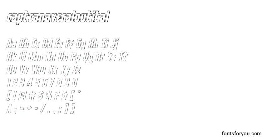 Schriftart Captcanaveraloutital – Alphabet, Zahlen, spezielle Symbole