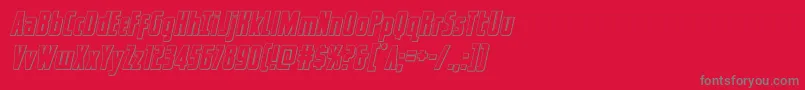 captcanaveraloutital-Schriftart – Graue Schriften auf rotem Hintergrund
