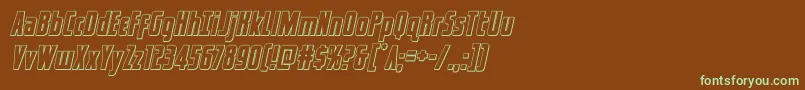 captcanaveraloutital Font – Green Fonts on Brown Background