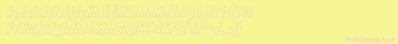 captcanaveraloutital-Schriftart – Rosa Schriften auf gelbem Hintergrund