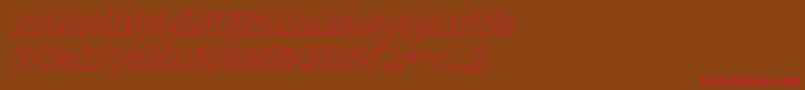 captcanaveraloutital Font – Red Fonts on Brown Background