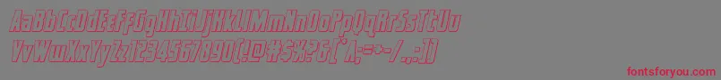 captcanaveraloutital-Schriftart – Rote Schriften auf grauem Hintergrund