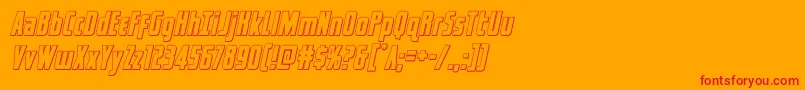 captcanaveraloutital-Schriftart – Rote Schriften auf orangefarbenem Hintergrund