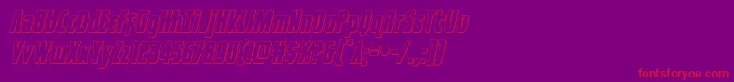 captcanaveraloutital-Schriftart – Rote Schriften auf violettem Hintergrund