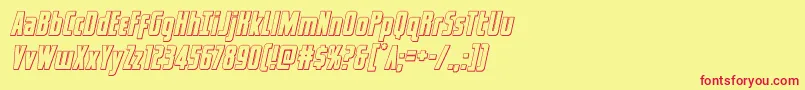 captcanaveraloutital Font – Red Fonts on Yellow Background
