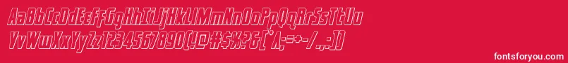 captcanaveraloutital Font – White Fonts on Red Background