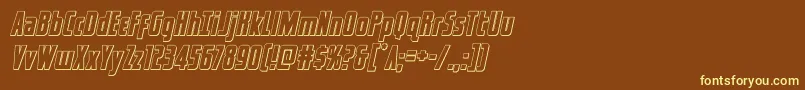 captcanaveraloutital-fontti – keltaiset fontit ruskealla taustalla