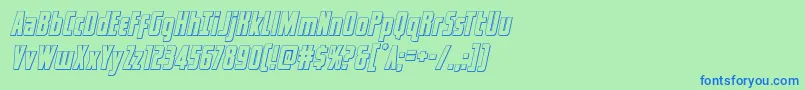 captcanaveraloutital Font – Blue Fonts on Green Background