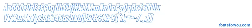 captcanaveraloutital-Schriftart – Blaue Schriften auf weißem Hintergrund