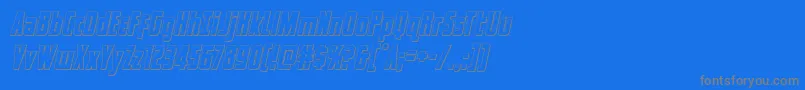 captcanaveraloutital Font – Gray Fonts on Blue Background