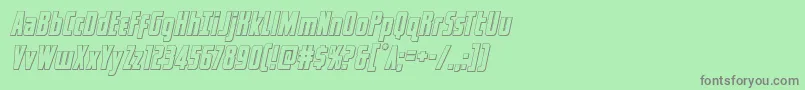 captcanaveraloutital Font – Gray Fonts on Green Background