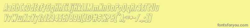 captcanaveraloutital-fontti – harmaat kirjasimet keltaisella taustalla