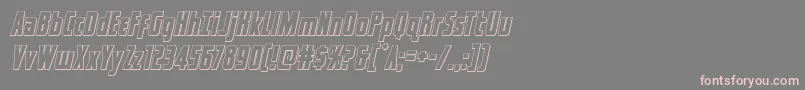 フォントcaptcanaveraloutital – 灰色の背景にピンクのフォント
