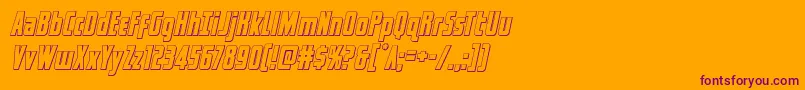 captcanaveraloutital Font – Purple Fonts on Orange Background