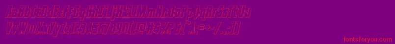 captcanaveraloutital Font – Red Fonts on Purple Background