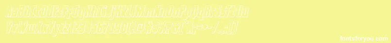 captcanaveraloutital-fontti – valkoiset fontit keltaisella taustalla