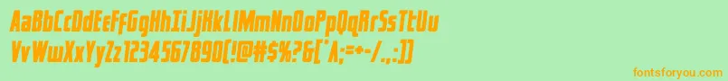 captcanaveralsemital-Schriftart – Orangefarbene Schriften auf grünem Hintergrund