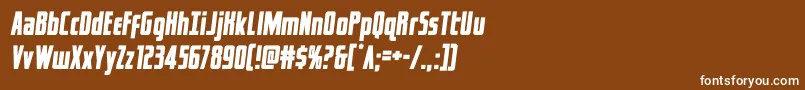 Fonte captcanaveralsemital – fontes brancas em um fundo marrom