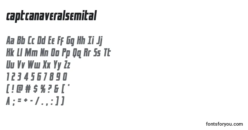 Schriftart Captcanaveralsemital (122797) – Alphabet, Zahlen, spezielle Symbole