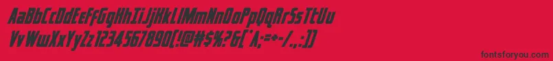 captcanaveralsuperital-Schriftart – Schwarze Schriften auf rotem Hintergrund