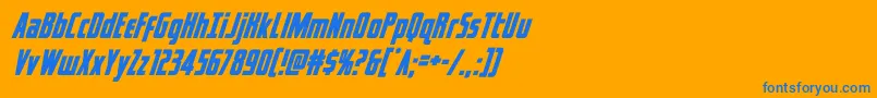 captcanaveralsuperital Font – Blue Fonts on Orange Background