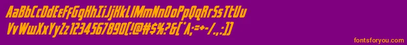 captcanaveralsuperital Font – Orange Fonts on Purple Background