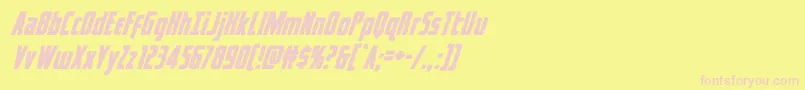 captcanaveralsuperital Font – Pink Fonts on Yellow Background