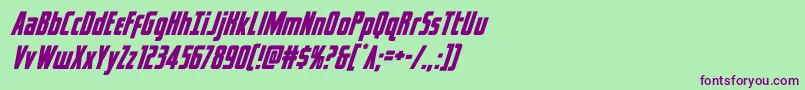 captcanaveralsuperital Font – Purple Fonts on Green Background