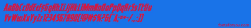 フォントcaptcanaveralsuperital – 赤い文字の青い背景