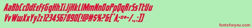 captcanaveralsuperital Font – Red Fonts on Green Background