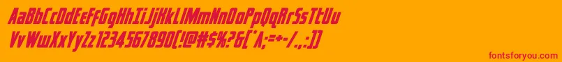 captcanaveralsuperital Font – Red Fonts on Orange Background