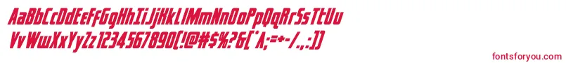 captcanaveralsuperital Font – Red Fonts on White Background