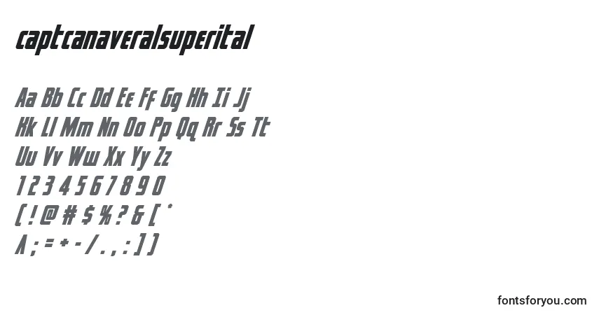 A fonte Captcanaveralsuperital (122799) – alfabeto, números, caracteres especiais