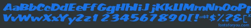 Fatbackplus14RegularTtext Font – Blue Fonts on Black Background