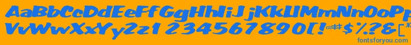 Czcionka Fatbackplus14RegularTtext – niebieskie czcionki na pomarańczowym tle