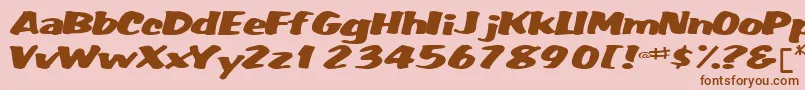 Шрифт Fatbackplus14RegularTtext – коричневые шрифты на розовом фоне