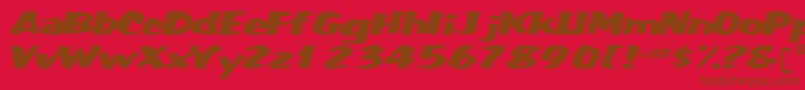Czcionka Fatbackplus14RegularTtext – brązowe czcionki na czerwonym tle