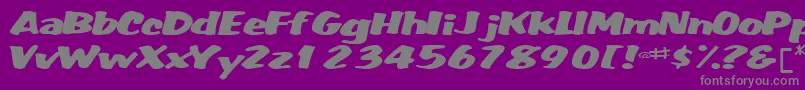 Fatbackplus14RegularTtext-fontti – harmaat kirjasimet violetilla taustalla