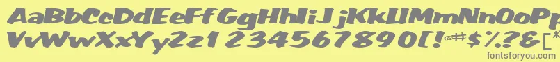 Czcionka Fatbackplus14RegularTtext – szare czcionki na żółtym tle
