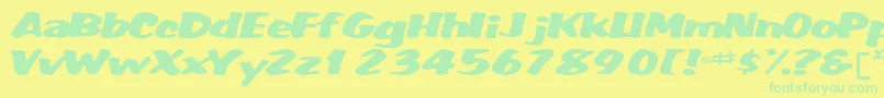 Fatbackplus14RegularTtext Font – Green Fonts on Yellow Background