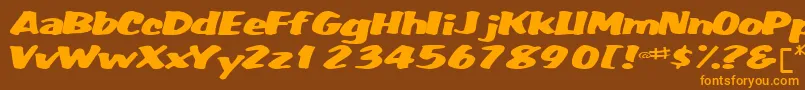 Шрифт Fatbackplus14RegularTtext – оранжевые шрифты на коричневом фоне