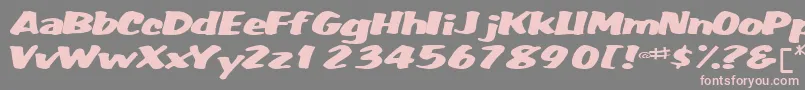 フォントFatbackplus14RegularTtext – 灰色の背景にピンクのフォント