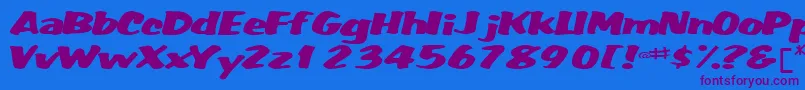 Fatbackplus14RegularTtext-Schriftart – Violette Schriften auf blauem Hintergrund
