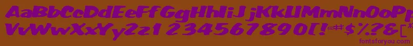 Fatbackplus14RegularTtext Font – Purple Fonts on Brown Background