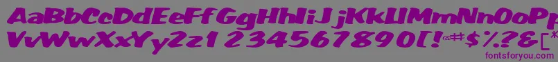 Czcionka Fatbackplus14RegularTtext – fioletowe czcionki na szarym tle