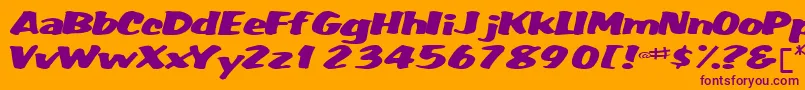 Police Fatbackplus14RegularTtext – polices violettes sur fond orange