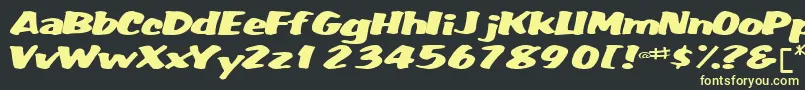 フォントFatbackplus14RegularTtext – 黒い背景に黄色の文字