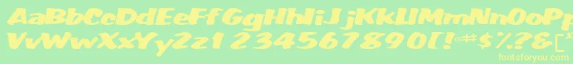 Fatbackplus14RegularTtext Font – Yellow Fonts on Green Background