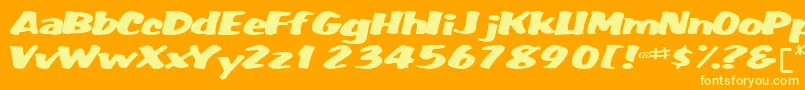 Шрифт Fatbackplus14RegularTtext – жёлтые шрифты на оранжевом фоне