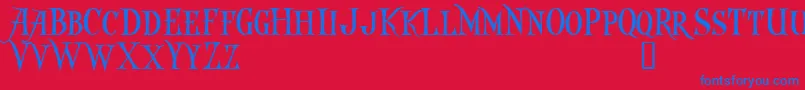 CAPTKD   Font – Blue Fonts on Red Background